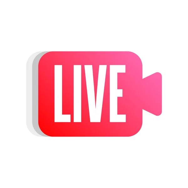 Live Stream Isolated Vector Icon Label — Stock Vector