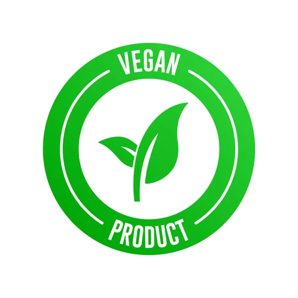 Producto Vegano Bio Etiqueta Vector Hoja Verde — Vector de stock