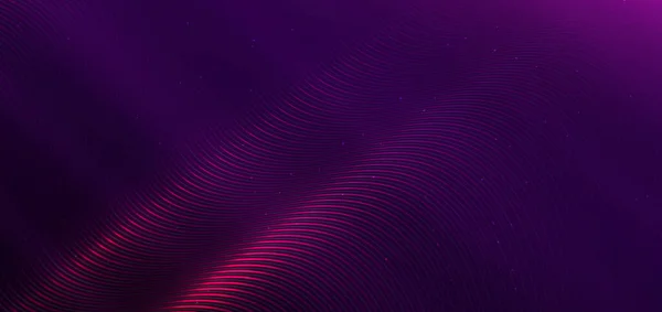 テキストの照明効果コピースペースと暗い紫色の背景に豪華な曲線の黄金の線 ラグジュアリーなデザインスタイル テンプレートプレミアム賞のデザイン ベクターイラスト — ストックベクタ
