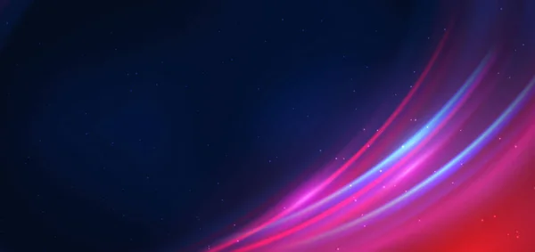 Абстрактна Технологія Футуристичного Неонового Кола Світиться Синьо Рожевими Лініями Світла — стоковий вектор