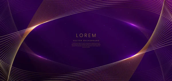 Courbe Luxe Abstraite Lignes Lumineuses Sur Fond Violet Foncé Modèle — Image vectorielle