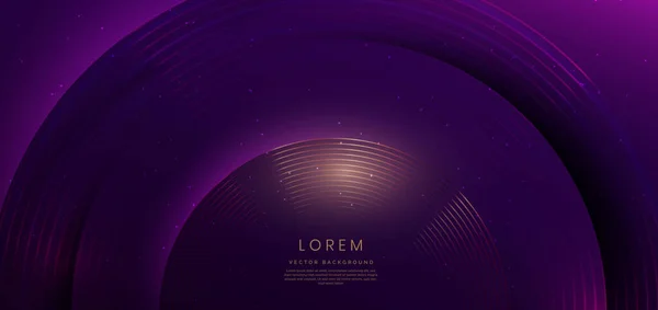 Abstrait Luxe Lignes Cercle Chevauchement Sur Fond Violet Foncé Modèle — Image vectorielle