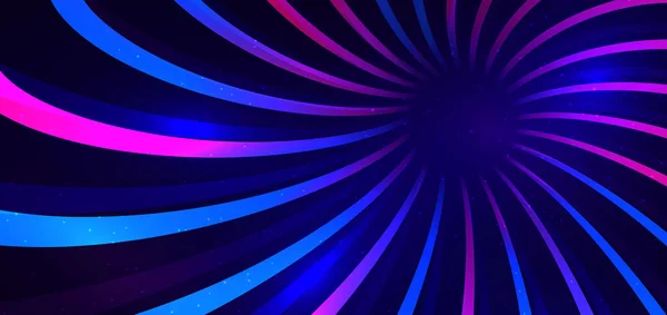 Abstrakt Teknik Futuristiska Neon Böjda Glödande Blå Och Rosa Ljus — Stock vektor