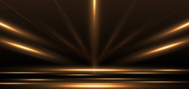 Elegant golden scene diagonal glowing with lighting effect sparkle on black background. Template premium award design. Vector illustration