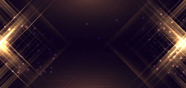 Абстрактний Розкішний Золотий Блиск Світиться Темно Фіолетовому Фоні Ефектом Освітлення — стоковий вектор