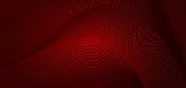Abstrakter Hintergrund Horizontale Wellenlinien Design Und Muster Auf Rotem Hintergrund — Stockvektor