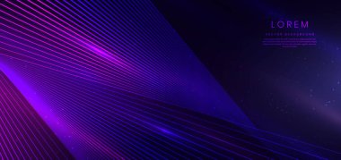 Soyut teknoloji fütüristik dijital konsept çizgileri deseni ile birlikte koyu mavi arka plan üzerinde hızlı hareket bulanıklığı etkisi. Vektör illüstrasyonu