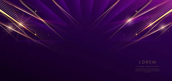 Абстрактно Элегантный Темно Фиолетовый Фон Золотистым Световым Эффектом Сверкает Роскошь — стоковый вектор
