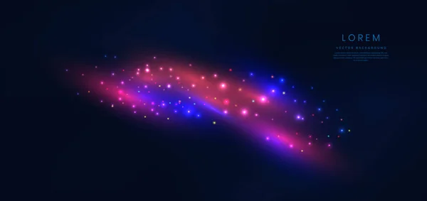 Effet Abstrait Lumière Rouge Bleue Avec Point Lumineux Sur Fond — Image vectorielle