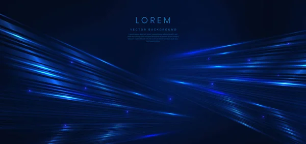 Abstract Technology Futuristic Glowing Blue Light Lines Speed Motion Blur — Stock vektor