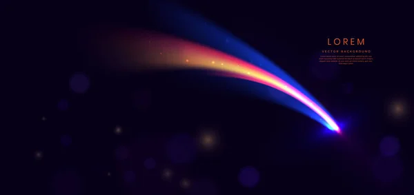 Abstrait Néon Futuriste Lumière Courbée Rouge Bleu Jaune Sur Fond — Image vectorielle