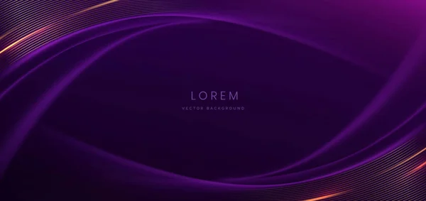 Elegant Purple Curved Line Purple Background Lighting Effect Copy Space — Stok Vektör