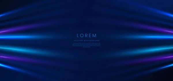 Technologie Abstraite Lignes Lumineuses Futuristes Bleues Violettes Sur Fond Bleu — Image vectorielle