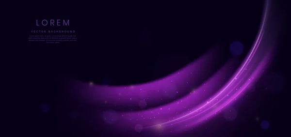 Abstract Futuritic Neon Light Curved Purple Dark Purple Background You — Διανυσματικό Αρχείο