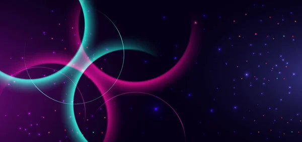 Абстрактна Технологія Футуристичного Неонового Кола Світиться Синьо Рожевими Лініями Ефектом — стоковий вектор