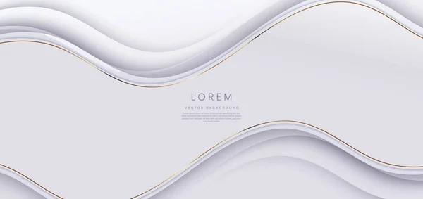 Abstract Luxury Golden Lines Curved Overlapping Grey Background Template Premium — Stock vektor