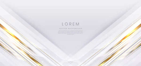 Abstrakcyjne Eleganckie Białe Tło Złotą Linią Efektem Świetlnym Blask Luksusowy — Wektor stockowy