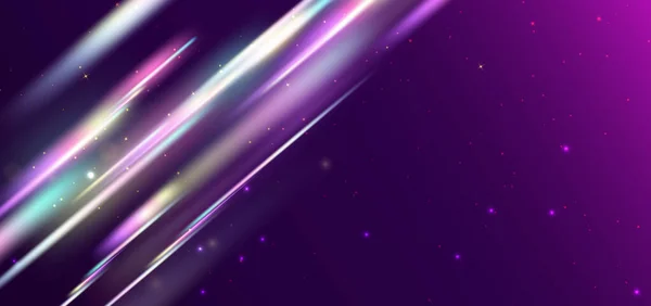 テキスト用のコピースペースと紫の背景に斜めの色のパステル照明 ベクターイラスト — ストックベクタ