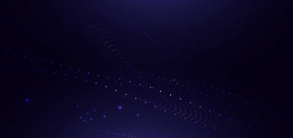 Abstract Technologie Futuristisch Digitaal Concept Wave Dot Patroon Met Lichtgevende — Stockvector