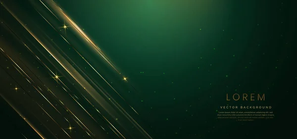Абстрактный Роскошный Золотистый Световой Эффект Темно Зеленом Фоне Блеске Шаблон — стоковый вектор