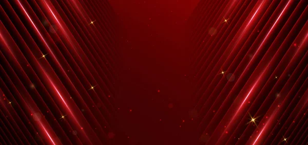 Абстрактно Элегантный Темно Красный Фон Красной Неоновой Линией Световым Эффектом — стоковый вектор