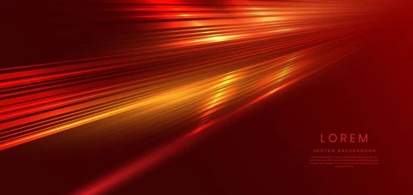 アブストラクト技術赤い背景に速度の動きのブレ効果を持つ未来的な輝く赤いライトライン ベクターイラスト — ストックベクタ