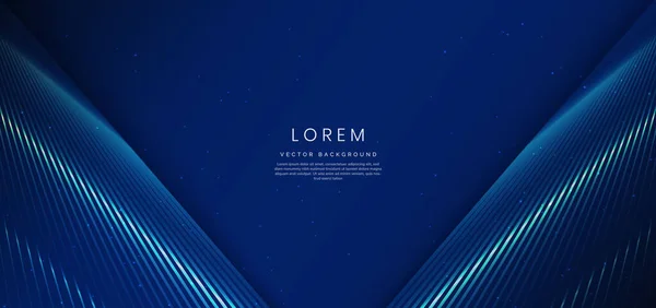 Lignes Lumineuses Abstraites Luxe Chevauchant Sur Fond Bleu Foncé Modèle — Image vectorielle