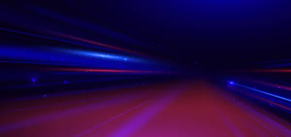 Abstract Technologie Futuristische Gloeiende Neon Blauw Rood Licht Straal Met — Stockvector