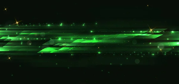 Абстрактная Зеленая Подсветка Геометрическая Темно Зеленом Фоне Эффектом Подсветки Боке — стоковый вектор