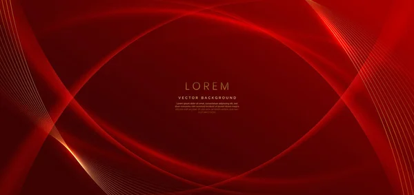 Forme Rouge Incurvée Abstraite Sur Fond Rouge Avec Effet Éclairage — Image vectorielle