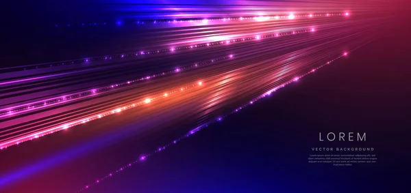 Abstraktní Technologie Futuristické Zářící Neonový Vícebarevný Paprsek Světla Tmavomodrém Pozadí — Stockový vektor