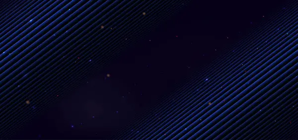 Abstrakt Eleganter Dunkelblauer Hintergrund Mit Blauer Neonlinie Und Lichteffekt Funkeln — Stockvektor
