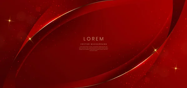Abstract Curved Red Shape Red Background Lighting Effect Copy Space — стоковый вектор