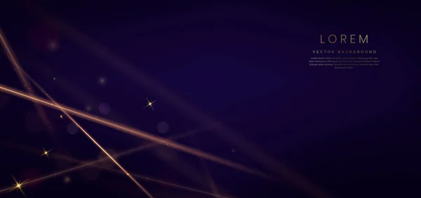 ダークブルーの背景に照明効果が輝く抽象的なエレガントなゴールドグローイングダイアログライン プレミアムアワードデザイン ベクトルイラスト — ストックベクタ