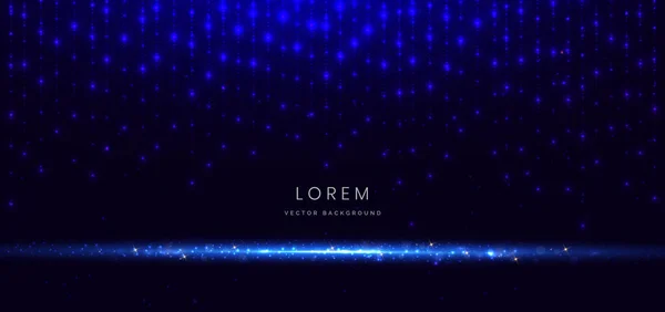 Technologie Abstraite Lignes Points Lumineux Futuristes Rayon Lumière Bleu Néon — Image vectorielle