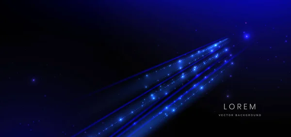 Tecnologia Abstrata Futurista Brilhante Neon Azul Raio Luz Fundo Azul —  Vetores de Stock