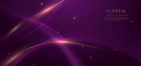 Fondo Lujo Color Púrpura Oscuro Con Línea Oro Curvado Brillo Gráficos vectoriales