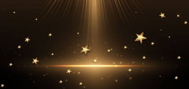 Abstract elegant gold glowing line with lighting effect sparkle on black background. Template premium award design. Vector illustration