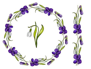 Bahar çiçekli çelenk İlkbahar