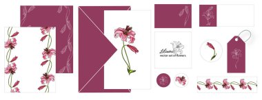 İçinde Lily çiçekleri olan kartpostallar.