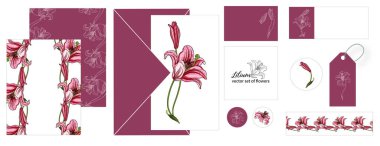 İçinde Lily çiçekleri olan kartpostallar.