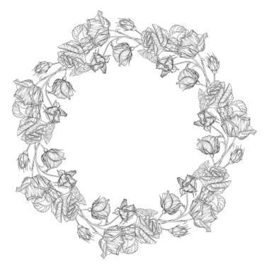 Gül çiçekleri çelengi. Gül. Romantik kompozisyon. gül