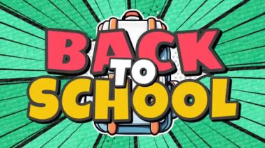 Okula Dönüş - Yeşil arkaplan ile metin efekti canlandırması.