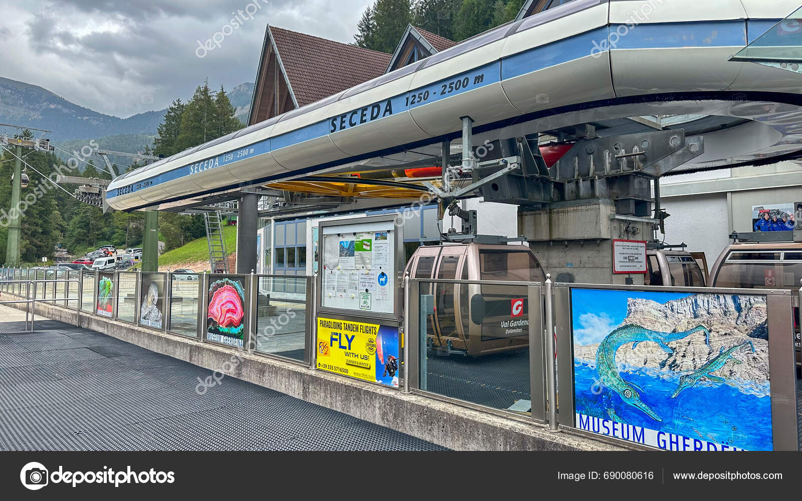 Ortisei Italy September 2023 Ortisei Cable Car Station Gateway Seceda's