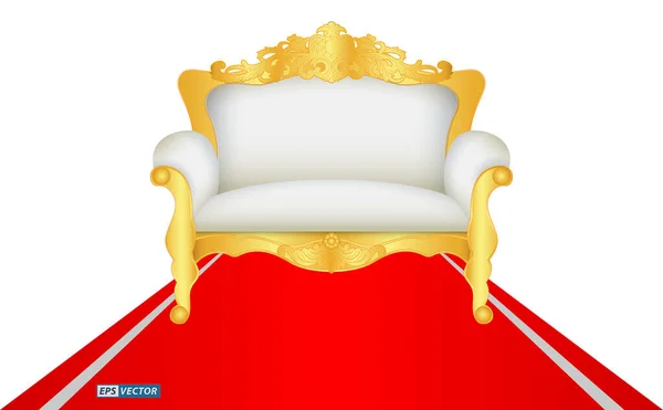 豪華な玉座椅子金色の隔離のセット Epsベクトル — ストックベクタ