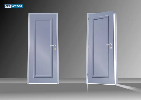 Satz Realistischer Tür Isoliert — Stockvektor