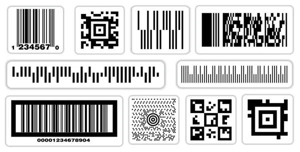 Набір Різних Штрих Кодів Або Сканування Штрих Кодів Супермаркету Або — стоковий вектор