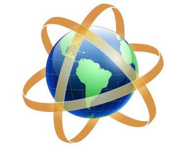 Gerçekçi dünya küre birbirine bağlı izole edilmiş.