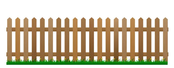 stock vector realistic wooden fence and green grass isolated. eps vector