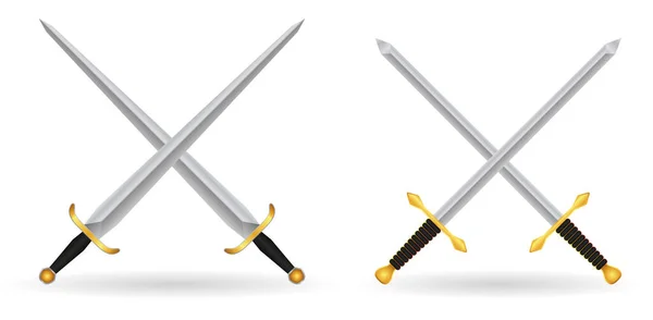 Set Von Realistischen Schwertkämpfer Und Pfeil Darstellung — Stockfoto